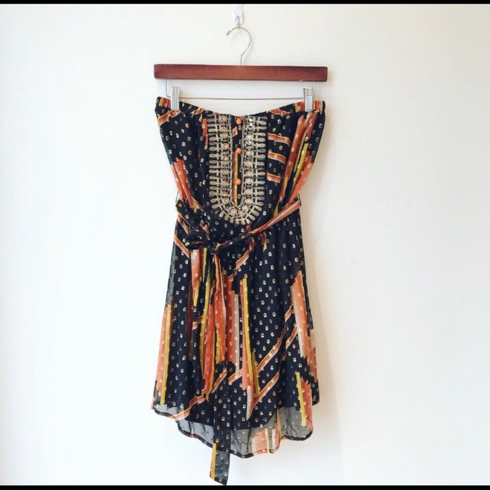 Orange and blue dress